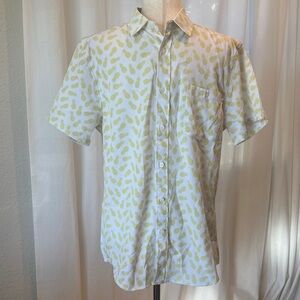 Heritage Men’s White and yellow Casual pineapple Shirt